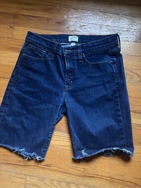 J Crew Dark Indigo Denim Cutoff Bermuda Shorts